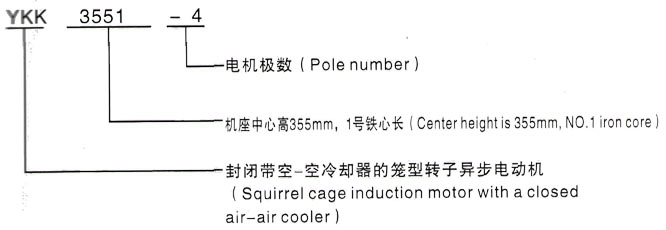 YKK系列(H355-1000)高压YKK4505-6/500KW三相异步电机西安泰富西玛电机型号说明